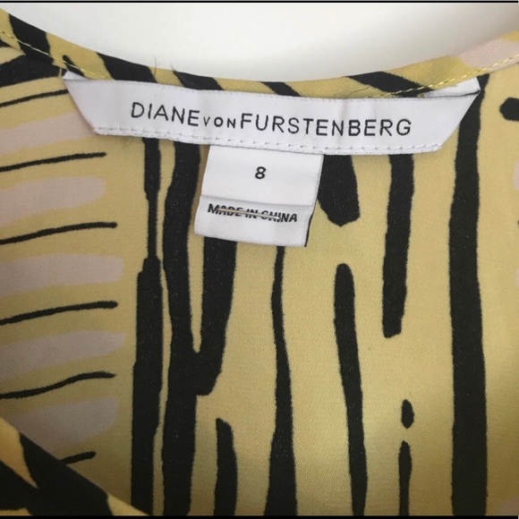 Diane Von Furstenburg Tank Top 8 Black Yellow - Picture 2 of 3